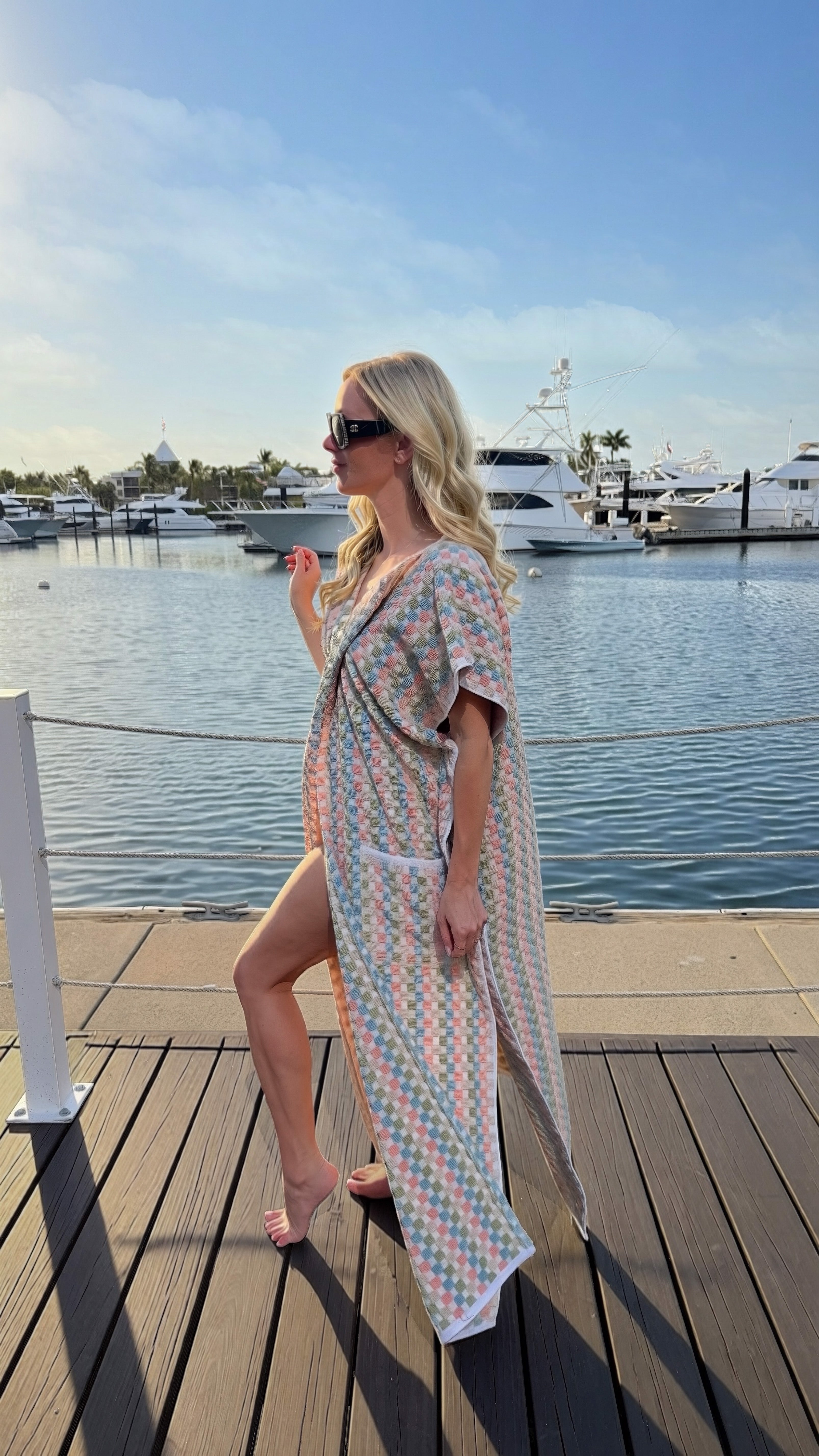The Marina Coastal Caftan – Luxury Terry Cloth