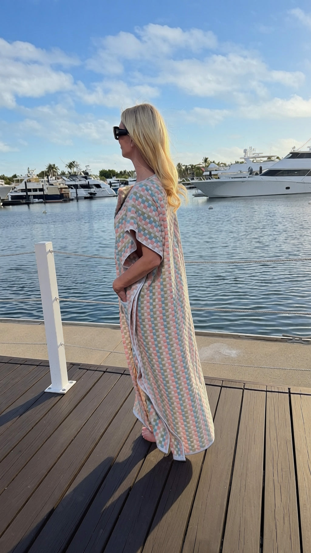 The Marina Coastal Caftan – Luxury Terry Cloth