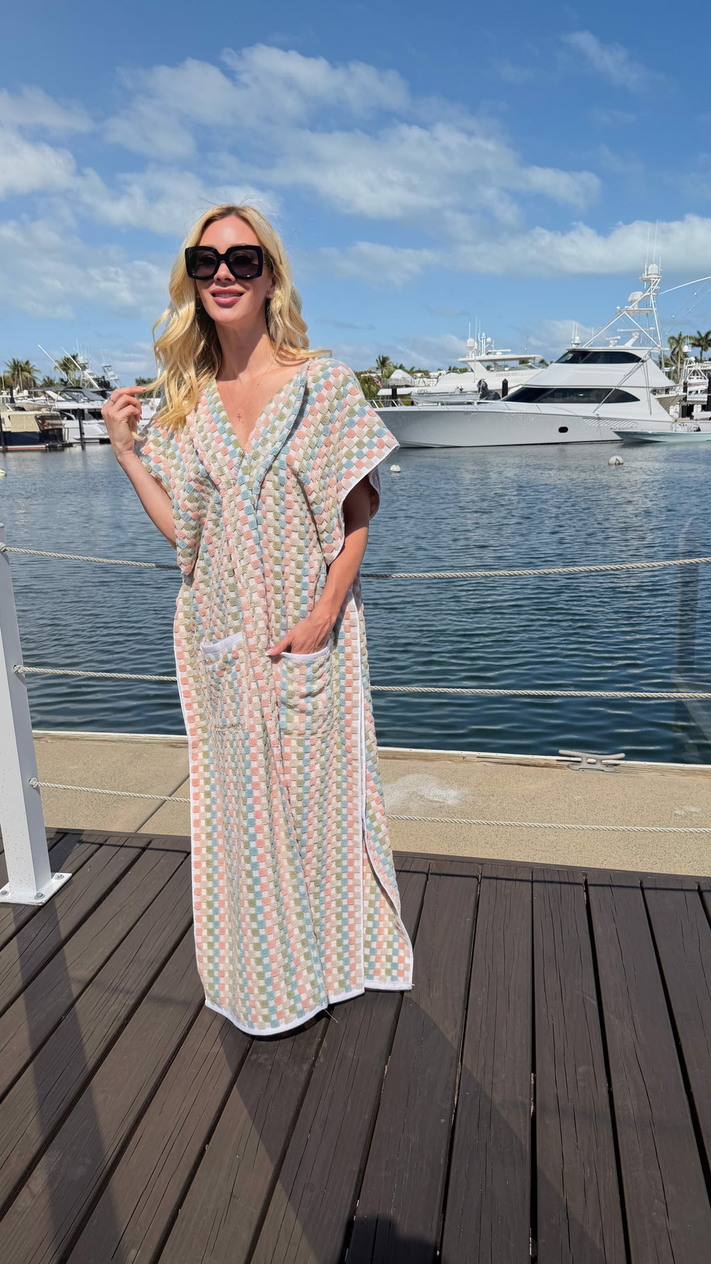 The Marina Coastal Caftan – Luxury Terry Cloth