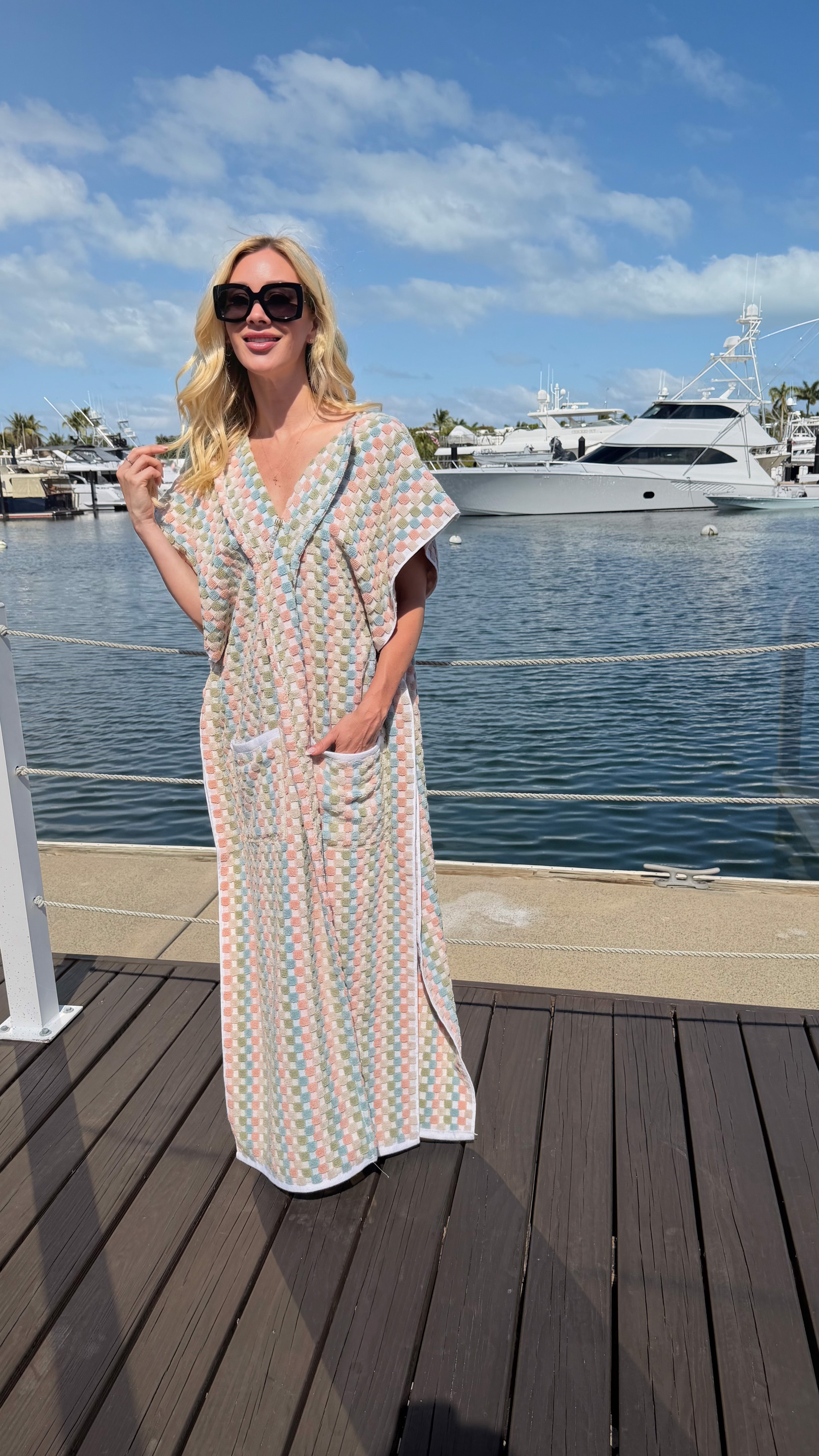 The Marina Coastal Caftan – Luxury Terry Cloth