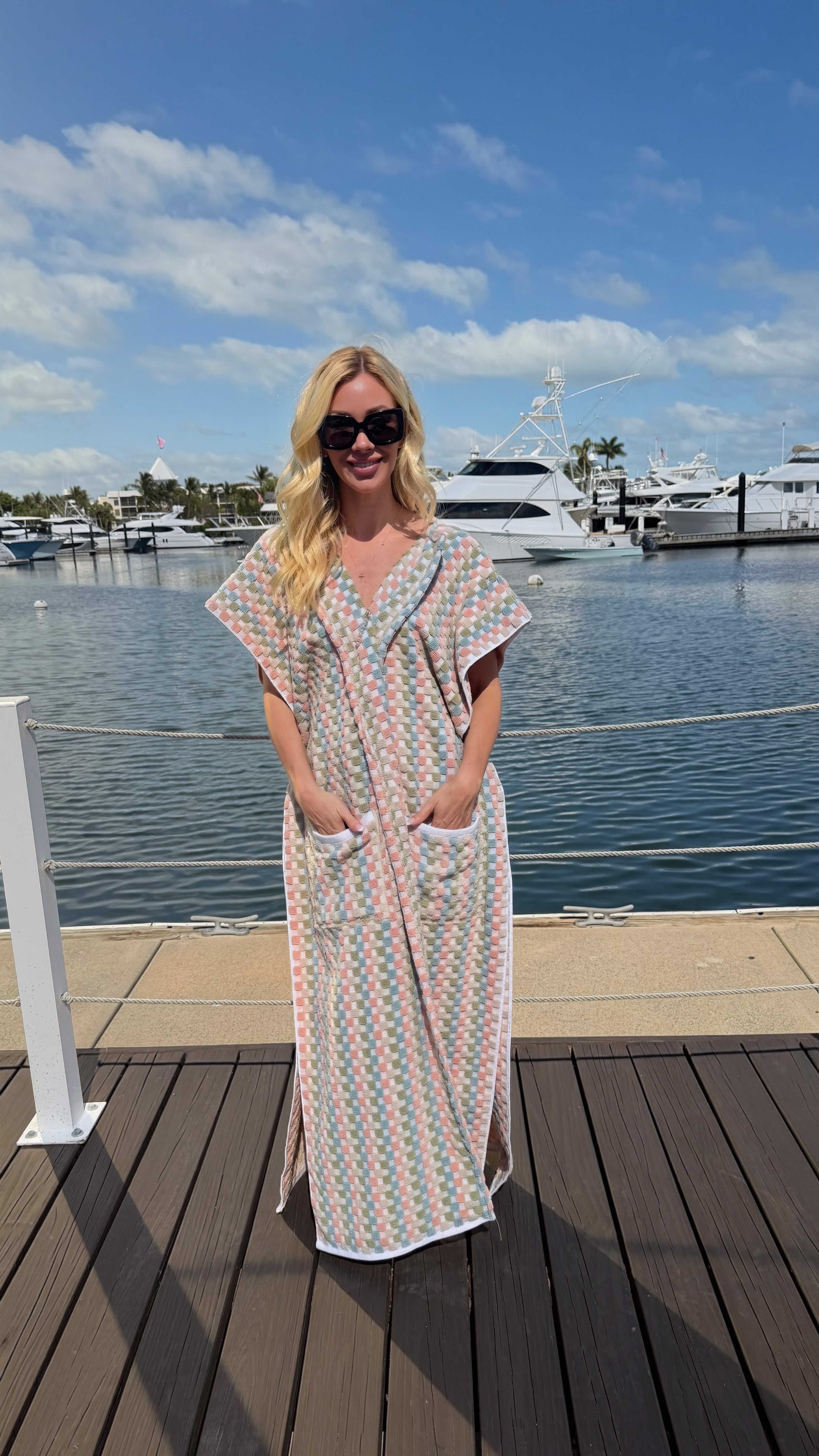 The Marina Coastal Caftan – Luxury Terry Cloth