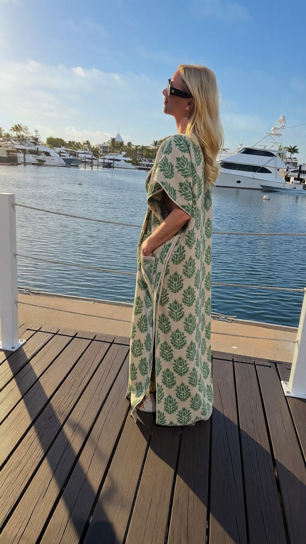 The Antionette Coastal Caftan – Luxury Terry Cloth