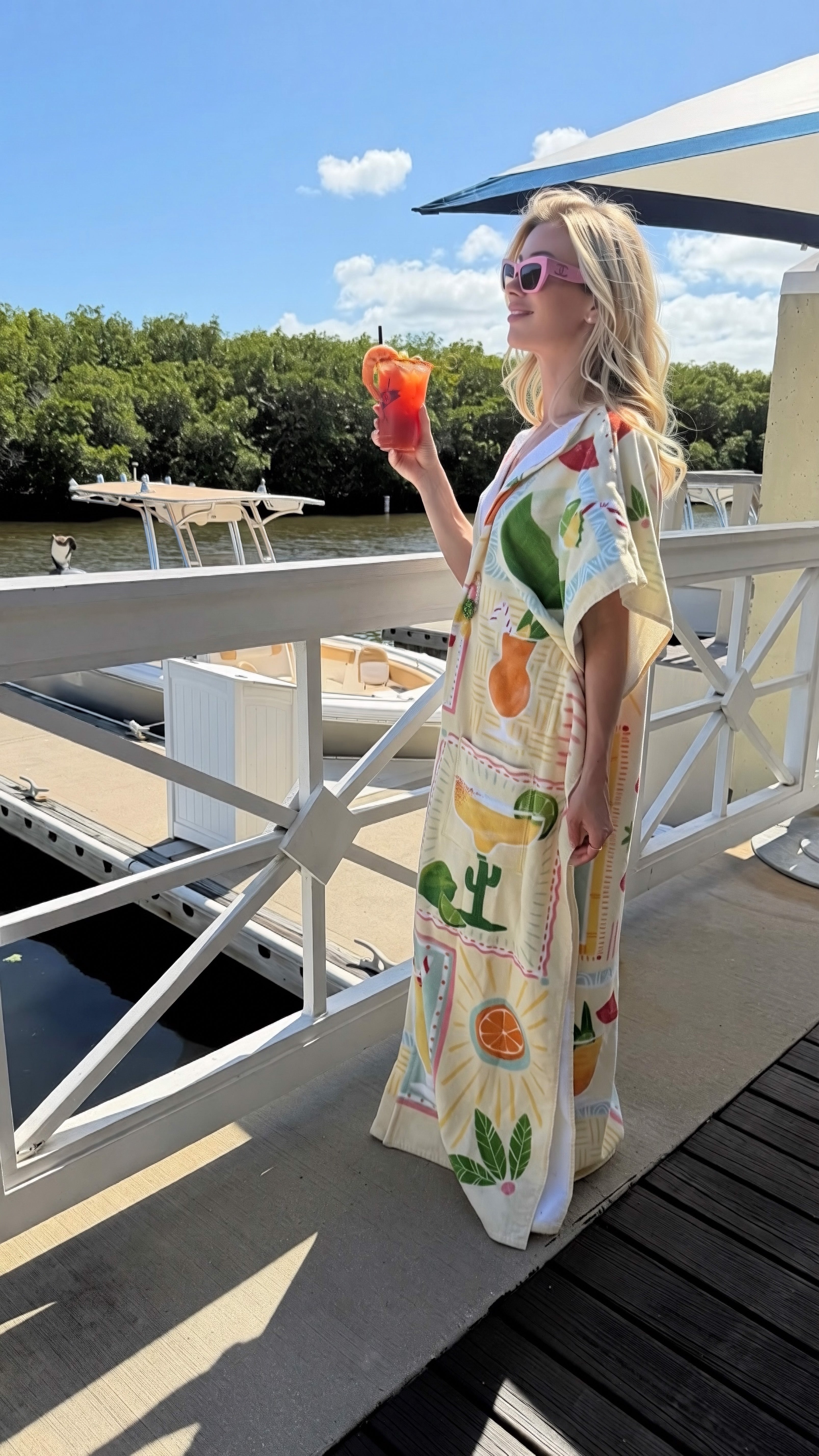 The Happy Hour Coastal Caftan - Luxury Terry Cloth