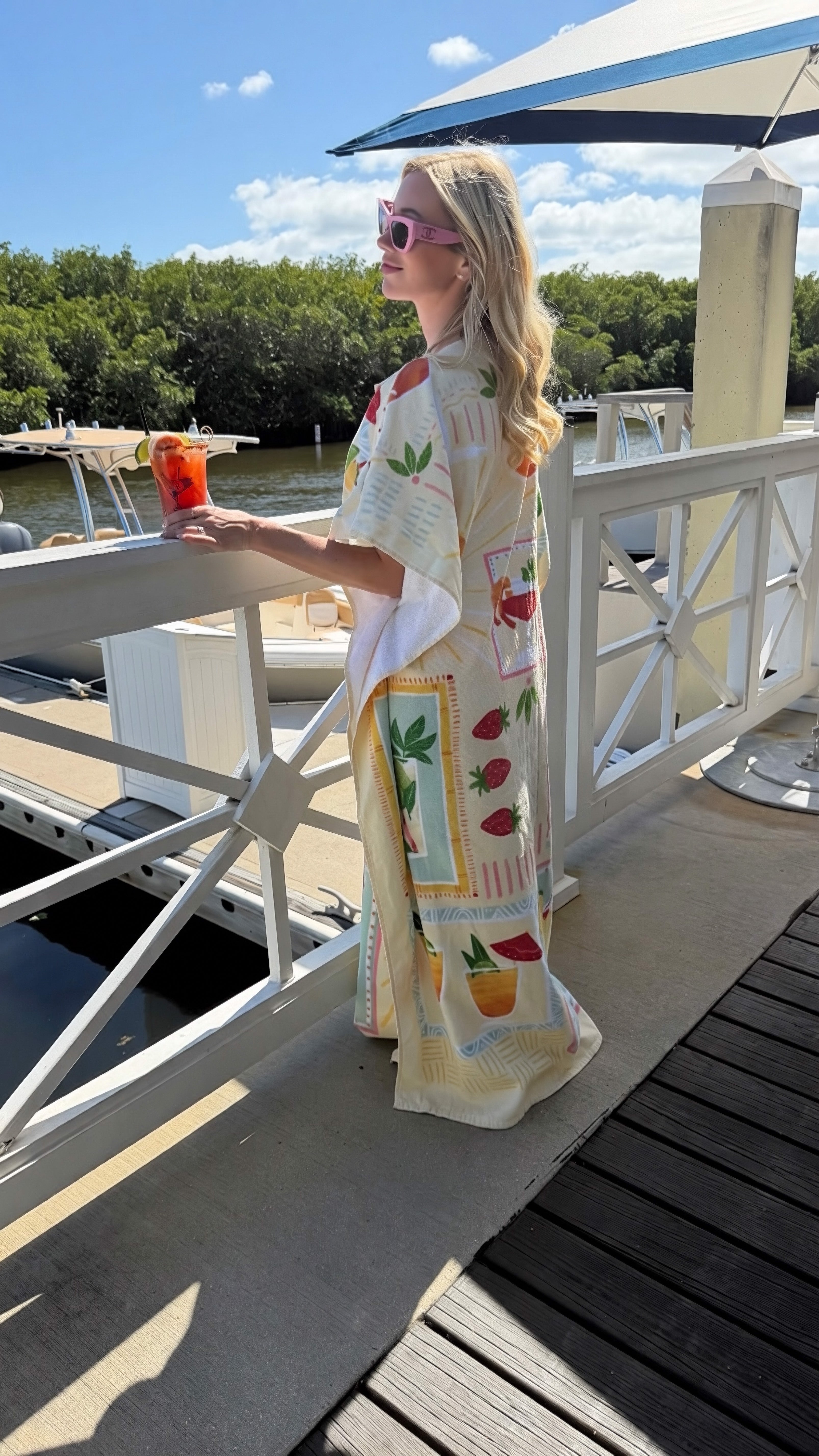 The Happy Hour Coastal Caftan - Luxury Terry Cloth