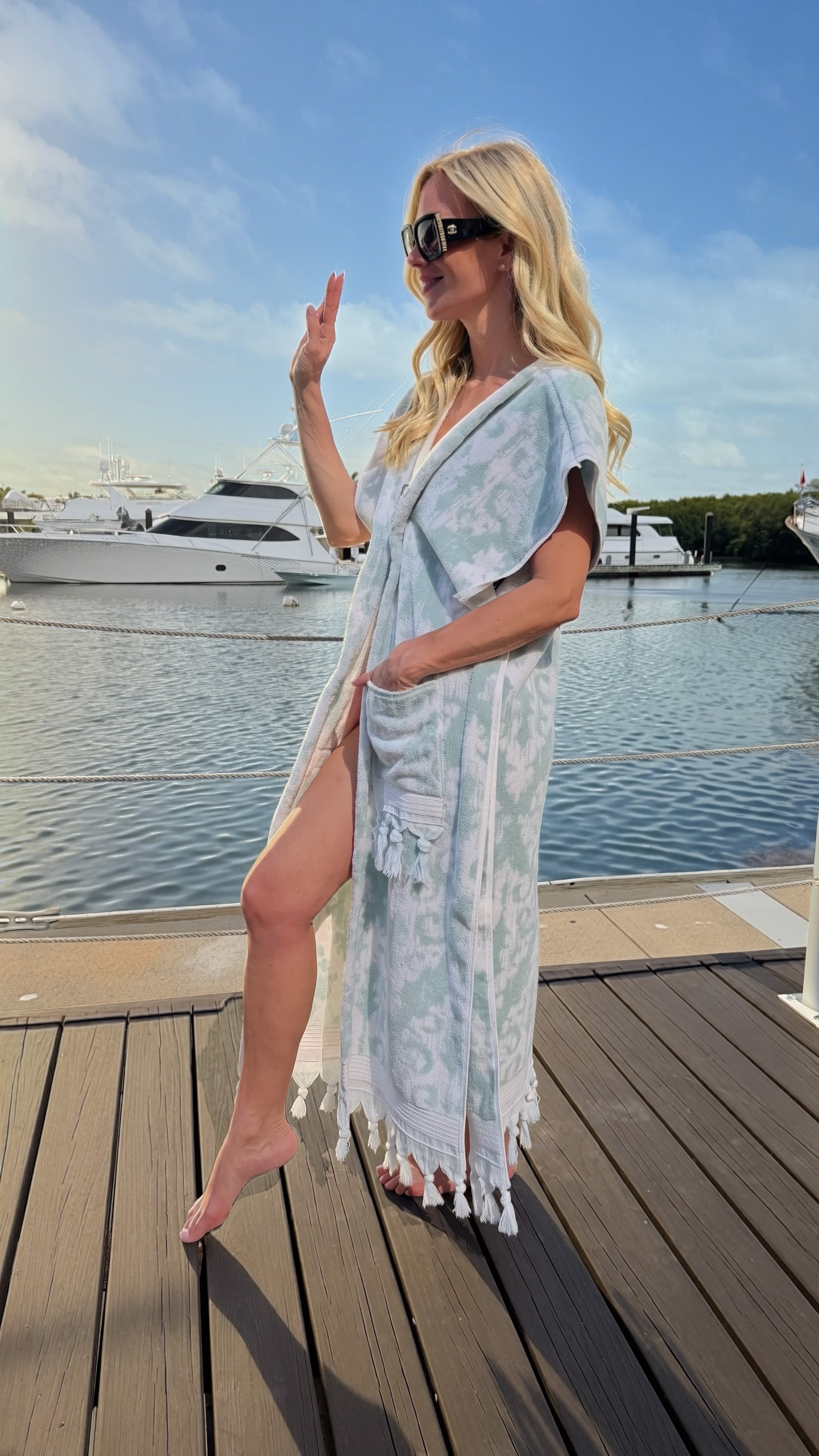 The Lissette Coastal Caftan – Sophisticated Terry Cloth Caftan