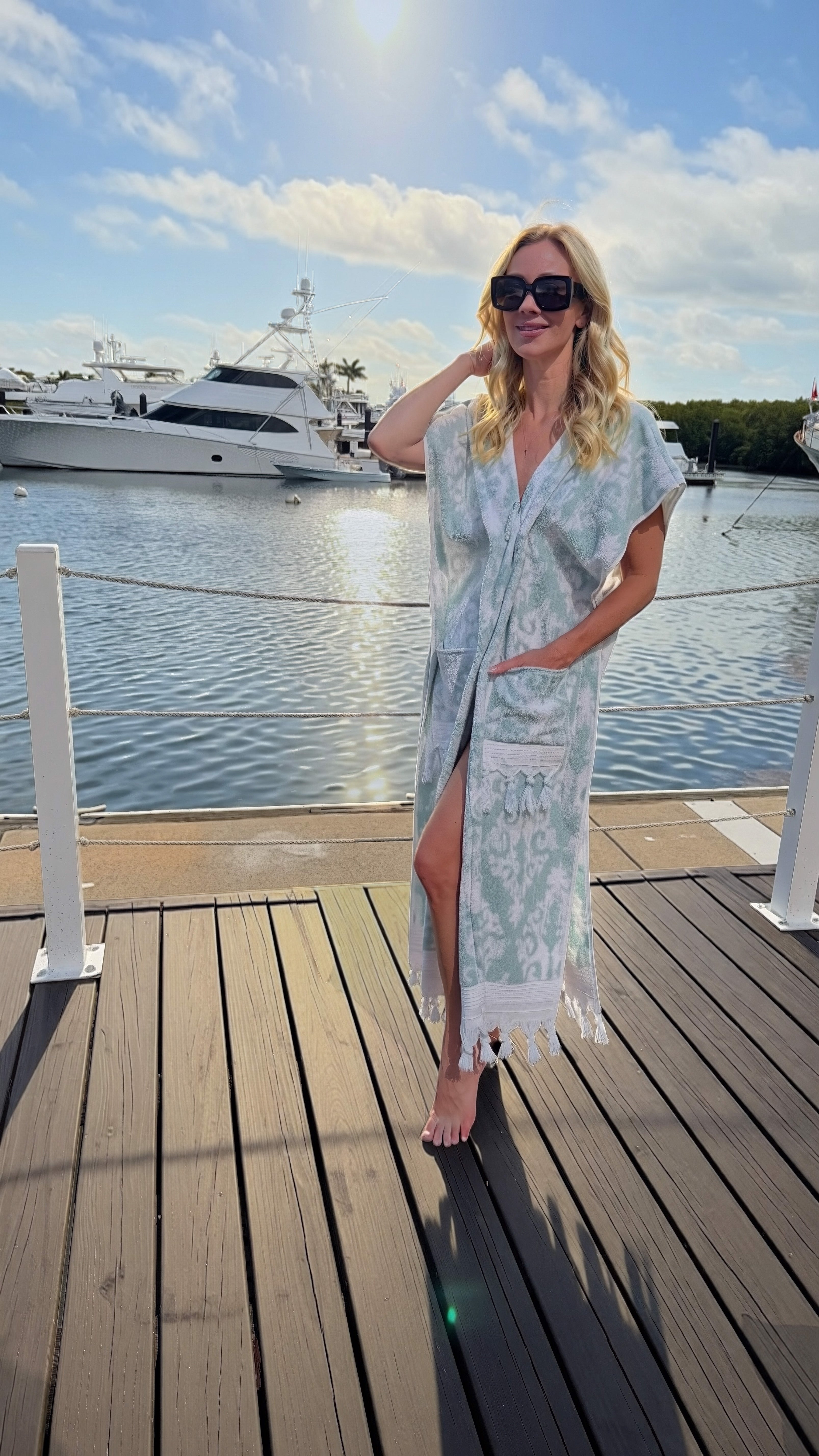 The Lissette Coastal Caftan – Sophisticated Terry Cloth Caftan