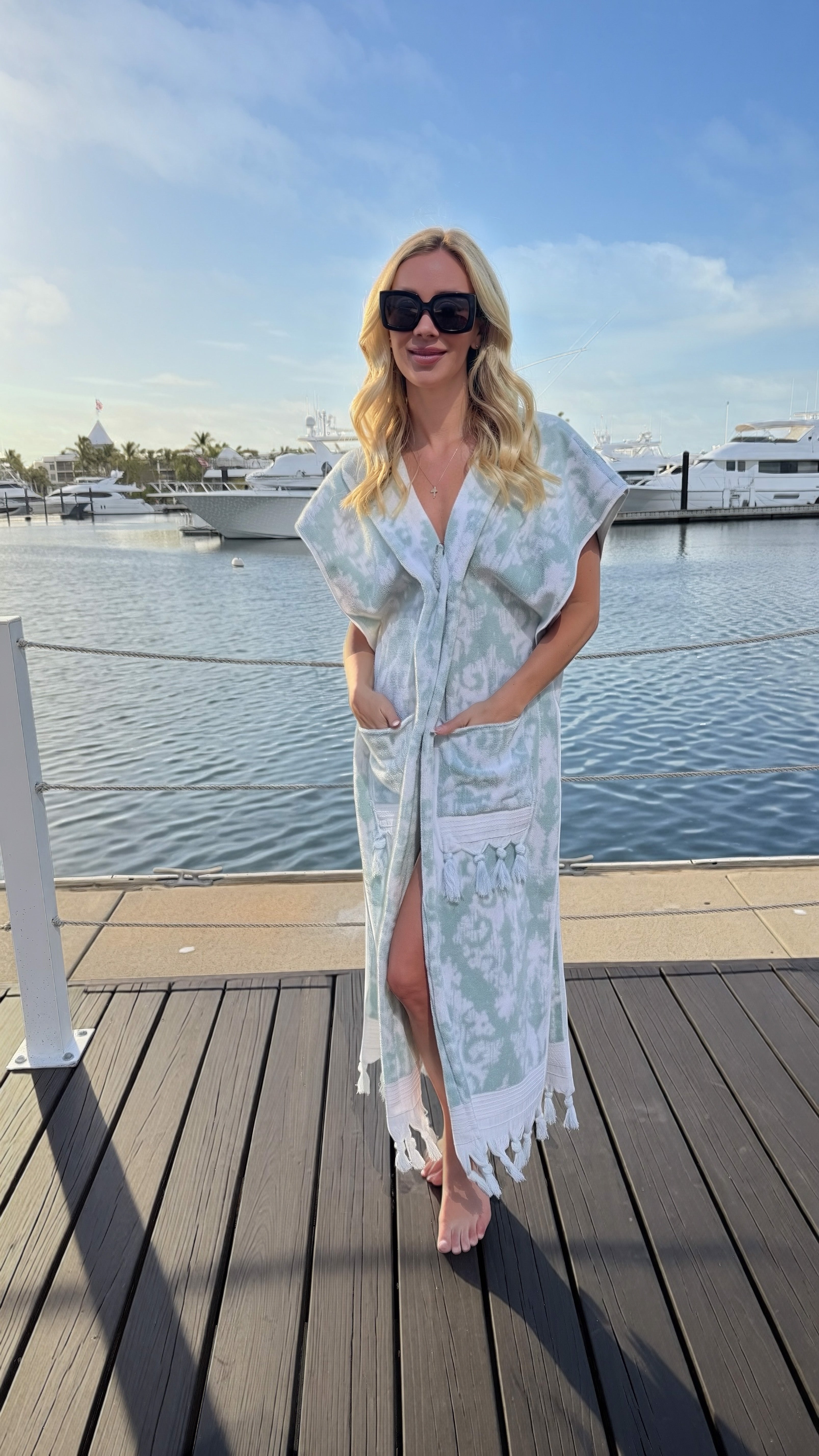 The Lissette Coastal Caftan – Sophisticated Terry Cloth Caftan