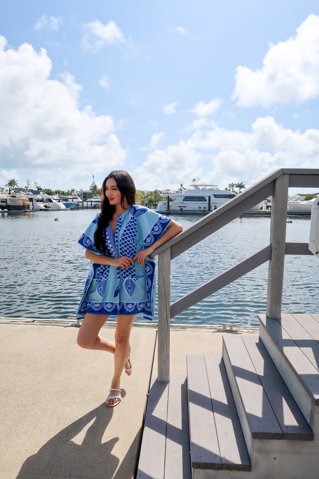 The Santorini Coastal Caftan – Wearable Beach Towels